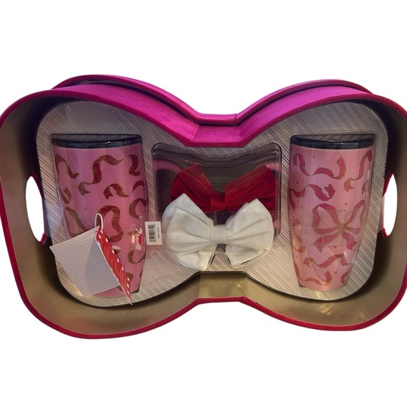 Petal & Pearl Velvet Set - Elegant Travel Mugs & Hair Bows - New With Tags - Picture 3 of 9